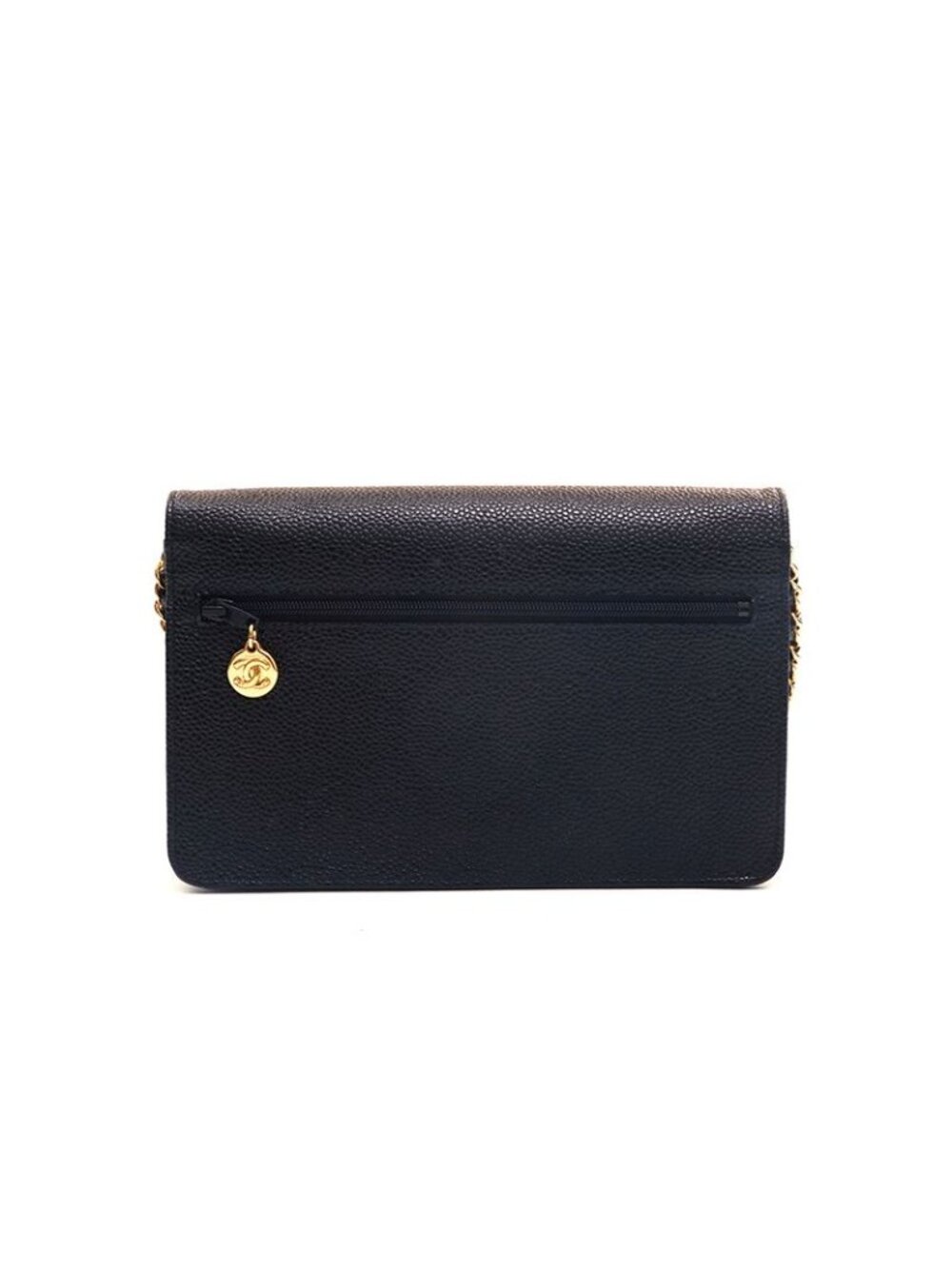 Chanel Shoulder Bag Caviar Leather CC Logo Chain Wallet - Picture 2 of 10